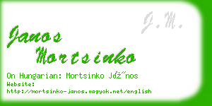 janos mortsinko business card